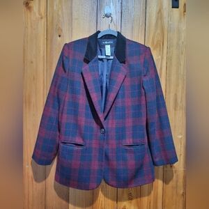 Sag Harbor Plaid Blazer - Red and Blue